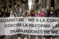 NEWS - Barcelona Metro-Mitarbeiter protestieren wÃ¤hrend des Streiks