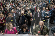 NEWS - Barcelona Metro-Mitarbeiter protestieren wÃ¤hrend des Streiks