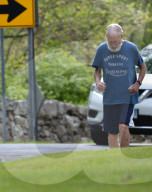 EXKLUSIV - Ein bärtiger David Letterman beim Joggen in New York