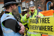 NEWS - Grossbritannien: Anti-Fracking Demonstration in Yorkshire