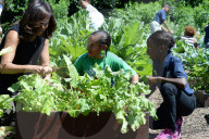 NEWS - Michelle Obama gärtnert mit Schulkindern