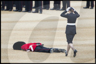 PEOPLE - Trooping The Colour: Ein Guard kippt um