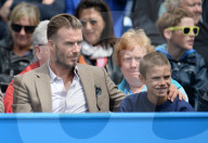 PEOPLE - Tennis: David und Romeo Beckham beim Spiel Verdasco - Wawrinka im Queens Club