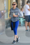 Olivia Palermo grabs an iced coffee after her workout