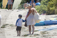 EXKLUSIV - Hilary und Haylie Duff mit ihren Kindern am beach von Malibu