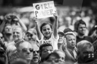 NEWS - Frauen für Hillary Clinten - Impressionen in Schwarz-Weiss