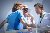 PEOPLE - König Willem Alexander eifert in Rio mit den Ruderern mit