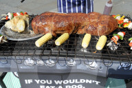 NEWS - PETA Demonstration: 'Vegan-Dog' gebraten am Trafalgar Square in London