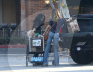 PEOPLE - Brooke Burke-Charvet schiebt den vollen Einkaufswagen zum Auto