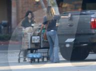 PEOPLE - Brooke Burke-Charvet schiebt den vollen Einkaufswagen zum Auto
