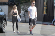 PEOPLE - Emma ROberts und Evan Peters verlassen das Gym in Holywood