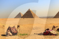 NEWS - Aegypten: Warten auf Touristen bei den Pyramiden von Gizeh