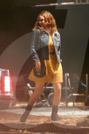 PEOPLE - Lily Collins bei den Dreharbeiten von "Baby Driver"