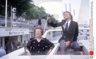 Margaret Thatcher Takes a Ride on the Virgin Atlantic Challenger II Up River Thames with Richard Branson, London, Britain - 04 Jul 1986