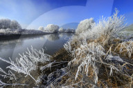 FEATURE - Winterlandschaft am Elbufer bei Hamburg