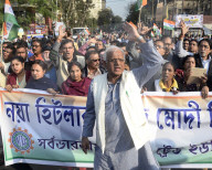 NEWS - Kolkata: Protest gegen Verhaftung von Sudip Bandyopadhyay