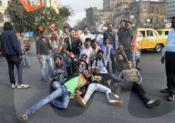 NEWS - Kolkata: Protest gegen Verhaftung von Sudip Bandyopadhyay