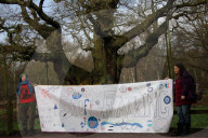 Anti-fracking protest, Sherwood Forest, UK - 07 Jan 2017