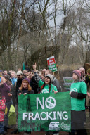 Anti-fracking protest, Sherwood Forest, UK - 07 Jan 2017