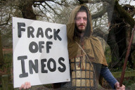 Anti-fracking protest, Sherwood Forest, UK - 07 Jan 2017
