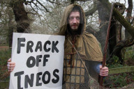 Anti-fracking protest, Sherwood Forest, UK - 07 Jan 2017