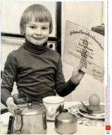 Harvey Stephens Actor Who Starred As Damian In The Omen Pictured With His Certificate For Best Acting Debut - Male From The Hollywood Foreign Press Association.