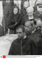 Prince Rainier Of Monaco And Daughter Princess Caroline At Funeral Of Princess Grace / Grace Kelly 1982.