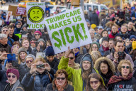 NEWS - Demonstration in New York für Obamacare