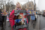NEWS - London: Pro Brexit Kundgebung vor dem Parlament