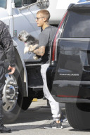 EXKLUSIV - Justin Bieber bringt seinen Hund mit zur Arbeit