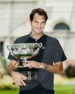 PEOPLE - Roger Federer stellt sich nach seine Sieg am Australian Open den Medien
