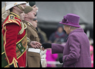 The Queen presents Leeks to The Royal Welsh