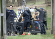 EXKLUSIV - David Beckham filmt einen Werbespot im Park