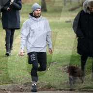 EXKLUSIV - David Beckham filmt einen Werbespot im Park