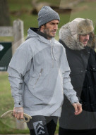 EXKLUSIV - David Beckham filmt einen Werbespot im Park