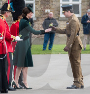 PEOPLE -  London: Kate und William an der Irish Guards St Patrick's Day Parade