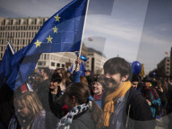 PEOPLE - March of Europe: In Berlin demonstrieren 4000 Menschen für Europa