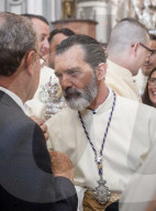 PEOPLE - Antonio Banderas nimmt mti seiner Partnerin Nicole Kimpel an der Semana Santa in Malaga teil