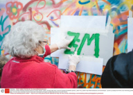 Lata 65 is a creative workshop teaching street art to senior citizens, Lisbon, Portugal, May 2015