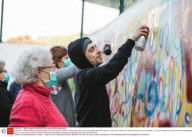 Lata 65 is a creative workshop teaching street art to senior citizens, Lisbon, Portugal, May 2015