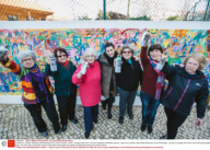 Lata 65 is a creative workshop teaching street art to senior citizens, Lisbon, Portugal, May 2015
