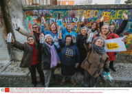Lata 65 is a creative workshop teaching street art to senior citizens, Lisbon, Portugal, May 2015