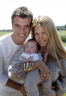 rafael van der vaart and sylvie meis present their new baby