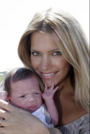 rafael van der vaart and sylvie meis present their new baby