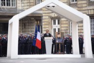 Paris:Ceremony for slain police officer Xavier Jugele