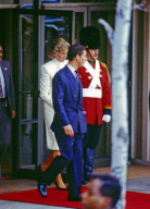 Princess Diana and Prince Charles tour the "Best of Britain" merchandise display at J.C. Penney