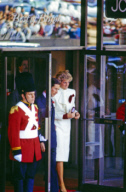 Princess Diana and Prince Charles tour the "Best of Britain" merchandise display at J.C. Penney