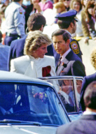 Princess Diana and Prince Charles tour the "Best of Britain" merchandise display at J.C. Penney