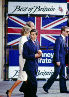 Princess Diana and Prince Charles tour the "Best of Britain" merchandise display at J.C. Penney