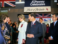 Princess Diana and Prince Charles tour the "Best of Britain" merchandise display at J.C. Penney